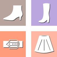 Boots with Heels and Long Boats Icon vector