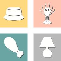 Men Hat and Lobster Icon vector