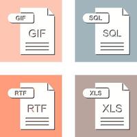 GIF and SQL Icon vector