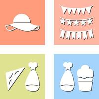 Garlands and Woman Hat Icon vector