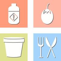 Vegetable plant and Pesticide Icon vector