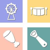 Ferris Wheel and Drum Icon vector