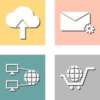 Upload to Cloud and Message Settings Icon vector