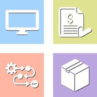 Monitor and Invoice Icon vector