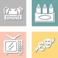 Stage and Crayons Icon vector
