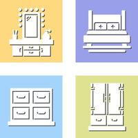 Dressing Table and Bed Icon vector