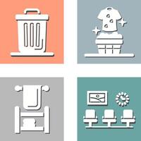 Trash Can and Laundary Icon vector