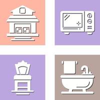 Warehouse and Microwave Icon vector