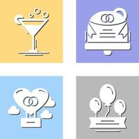 Coktail and Wedding Icon vector