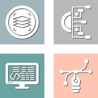 Layers and Flowchart Icon vector
