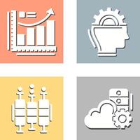 Growth Chart and Machine Learning Icon vector