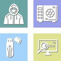 Safe Box and Hacker Icon vector