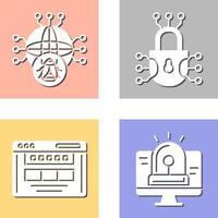 global malware y ciber defensa icono vector