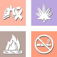 Cancer and Weed Icon vector