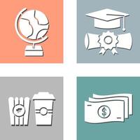 Globe and Graduation Icon vector