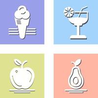 Ice Cream and Cocktail Icon vector