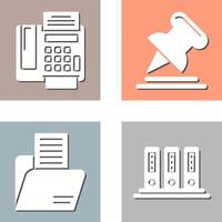 Fax Machine and Pin Icon vector