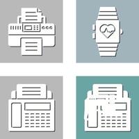 reloj inteligente y impresora icono vector