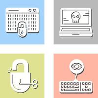 Hacking and Laptop Icon vector