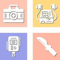 Defribillator and First Aid Kit Icon vector