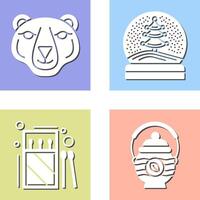 Polar Bear and Snow Globe Icon vector