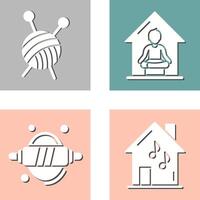 Knitting and Yoga At home Icon vector