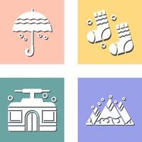 Umbrella and Winter Socks Icon vector