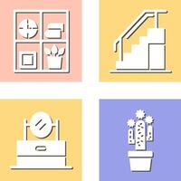 Bookshelf and Stairs Icon vector