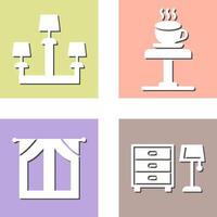 Lamp and Coffee Table Icon vector