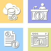 cloud data and information desk Icon vector