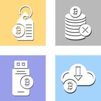 Not Accepted and Bitcoin Label Tag Icon vector