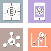 Bitcoin Chip and Mobile Icon vector