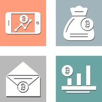 Line Chart and Money Bag Icon vector