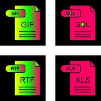 GIF and SQL Icon vector