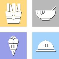 Soup and Fries Icon vector