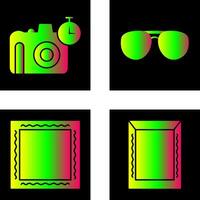 lentes y Temporizador en cámara icono vector