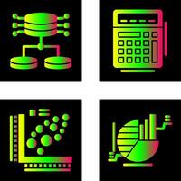 Structured Data and Calculator Icon vector