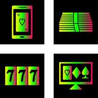 phone gambling and pack of bills Icon vector