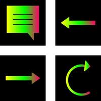 single chat bubble and left arrow Icon vector