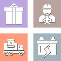 Gift Box and Worker Icon vector