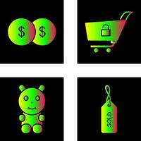 coins and unlock cart Icon vector