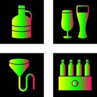 moon shine and beer glasses Icon vector