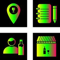 bar location and notepad Icon vector