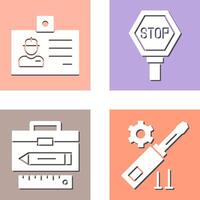 Identity Card and Stop Sign Icon vector