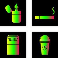 lighter and lit cigarette Icon vector