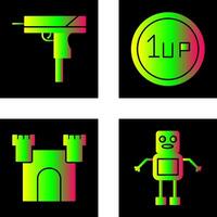 Gun and 1UP Icon vector