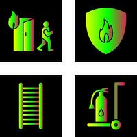 running from fire and fire shield Icon vector
