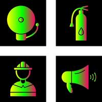 alarm and fire extinguisher Icon vector