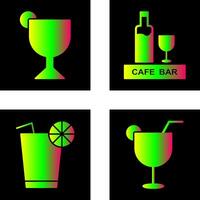 bebidas café y Jerez icono vector