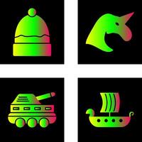 Warm Cap and Unicorn Icon vector